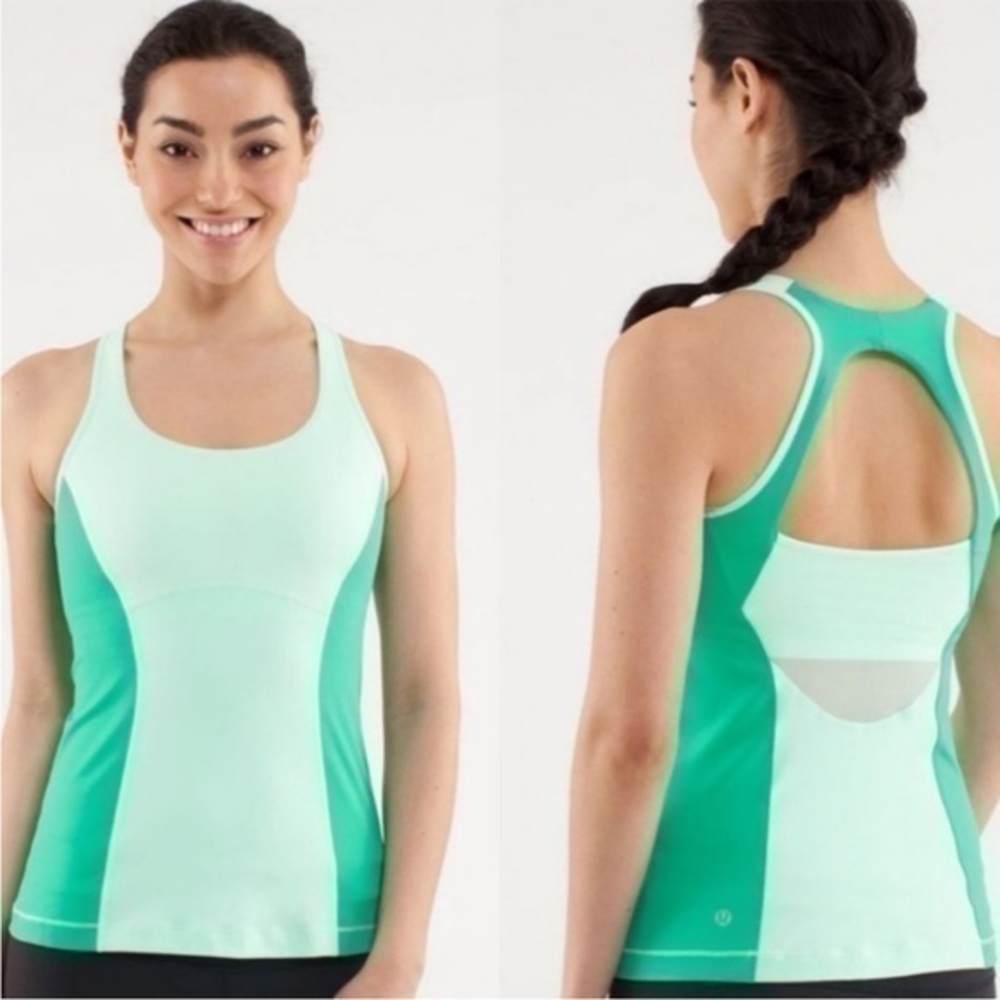 Lululemon Run Pace Tank in teal/green - size 6